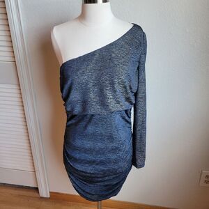 Mystic One Shoulder Metallic Dress